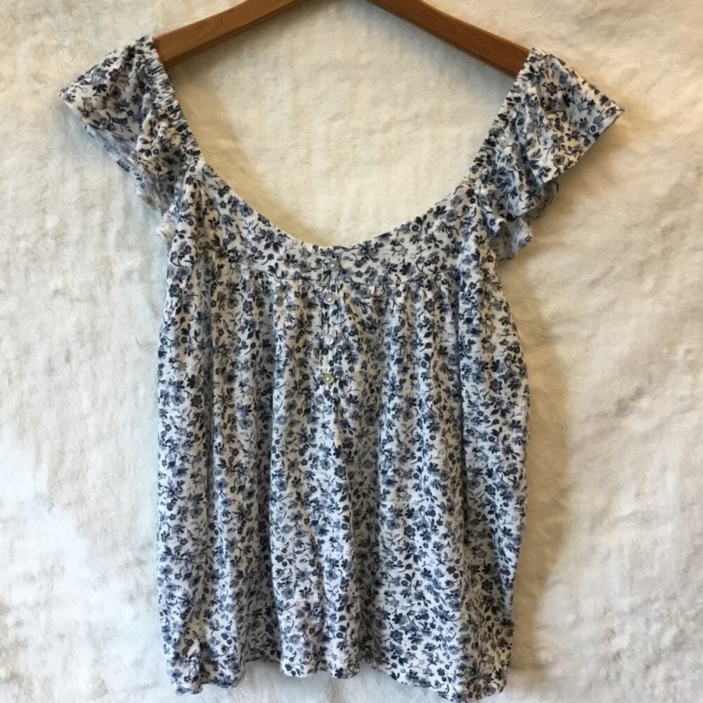 Lucky Brand Blue Floral Tank Top